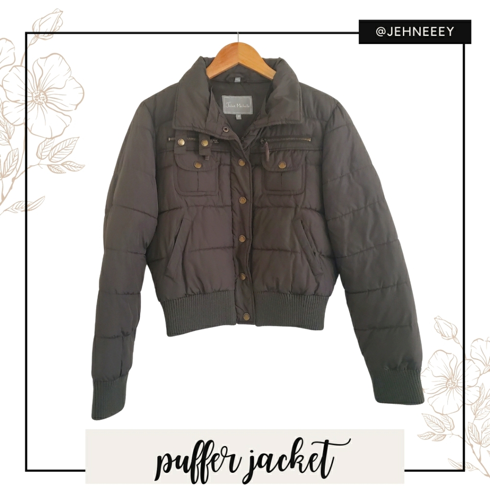 Juliet Michelle Olive Green Puffer Jacket